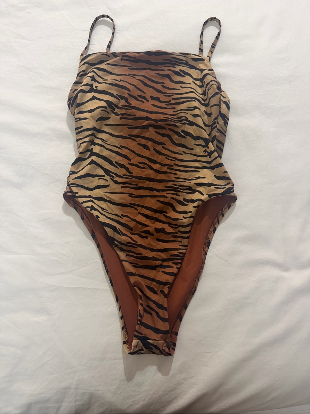 Vitamin A Tiger Stripe One-Piece Swimsuit - Brown & Black
